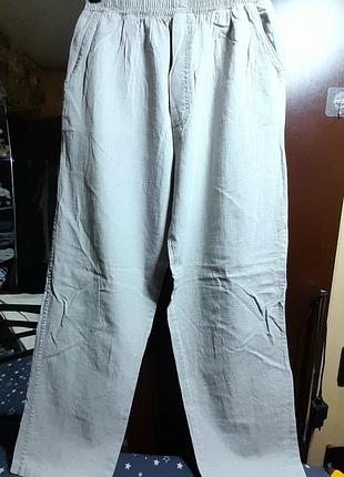 Льняные летние, широкие женские брюки, лёгкие штаны багги