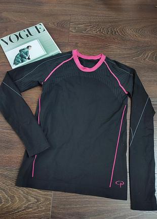 Термо-лонгслив черный,размер s, для спорта