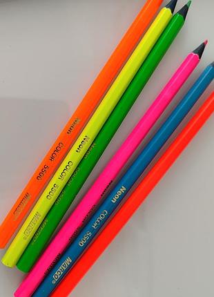 Неоновые цвета карандашей марко, 6 цветов