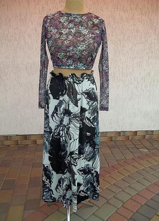 ( 46 / 48 р) женская юбка длинная на лето ткань масло германия