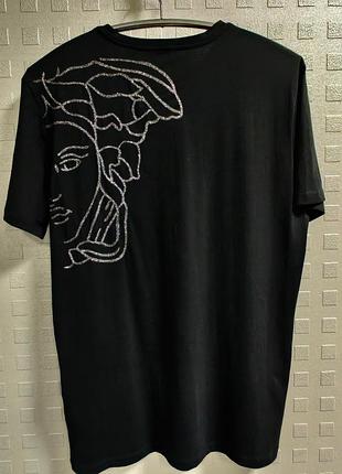 Футболка з вишивкою medusa від versace | оригінал