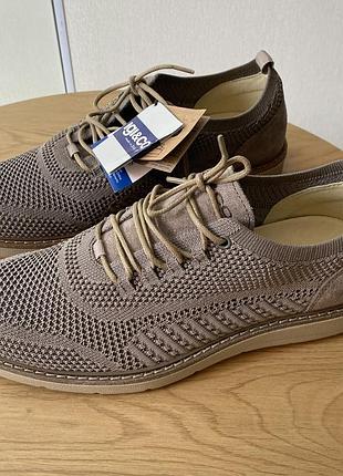 Туфли мокасины сеточка кожа мужские