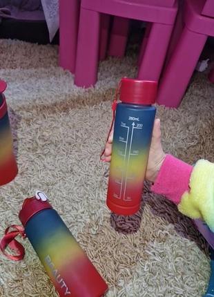 Бутылочка бутылка для воды "beauty" 3в1 - стиль, удобство и практичность на каждый день!5 фото