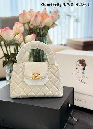 Молочна, бургунді сумка в стилі chanel