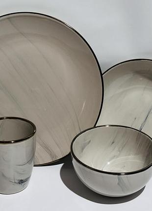 Набір керамічного посуду marble