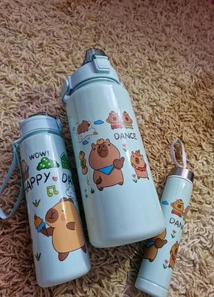 Бутылки для воды "happy day" - бутылочка для воды набор 3 в 1.2 фото