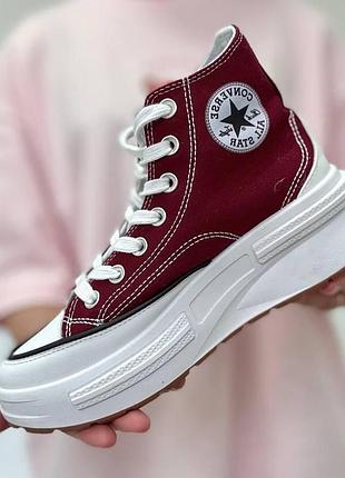 Кеды(кроссовки) converse platform bordo, женские/мужские, текстиль, весна-лето-осень, размер 36-41