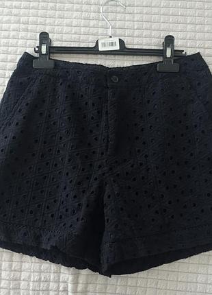 Черные шорты из прошвы( коттон) бренда now