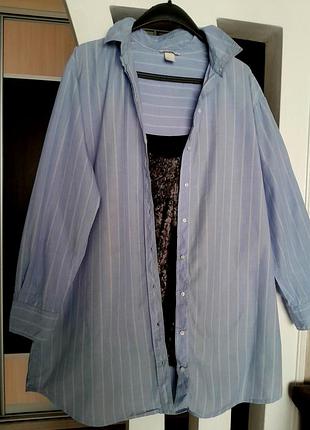 Сорочка оверсайз літня,сорочка у смужку подовжена