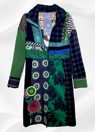 Платье, жакет пэчворк разноцветное от desigual