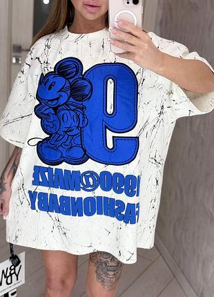 Cупертрендова футболка оверсайз — преміальний китай, 100% cotton desney мультик