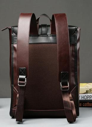 Мужской кожаный новый стильный рюкзак портфель чоловічий ранець сумка для ноутбука7 фото