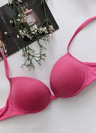 Бюстгальтер базовый розовый бюст гладкий коттоновый лиф tezenis 32b 70b