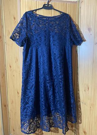 Плаття жіноче мереживне синє