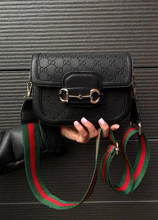 Gucci horsebit 1955 mini bag black еко шкіра