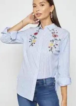 Рубашка вышиванка dorothy perkins в полоску натуральная ткань годовая