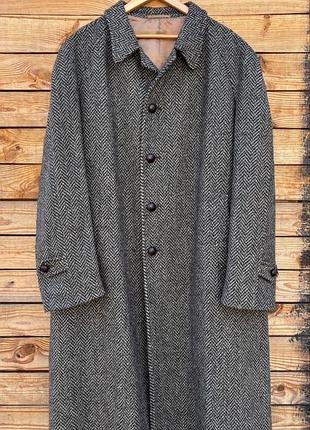 Crombie vintage 80s tweed coat чоловіче твідове вовняне пальто