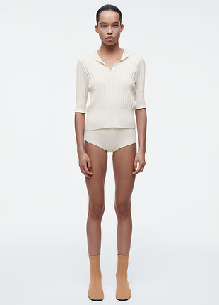 Мікрошорти в рубчик з суміші шовку та бавовни cos 1296905001