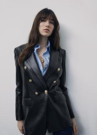 Расродаж кожаный пиджак блейзер новая коллекция zara пиджак жакет эко кожужа