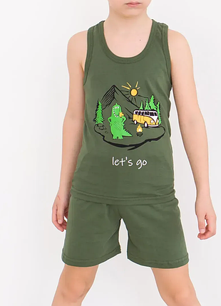Піжама для хлопчика шорти та майка динозавр 18812
