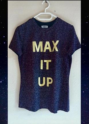 Футболка жіноча темно-синя з метализованою ниткою max&co m