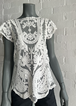 Блузка жіноча мереживна біла індивідуальний пошив розмір s-l