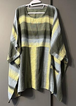 Стильна жіноча туника великого розміру 2xl-3xl котон 100% італія