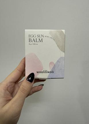 Корейский солнцезащитный бальзам wooliliwoo egg sun balm spf50+ pa++++6 фото