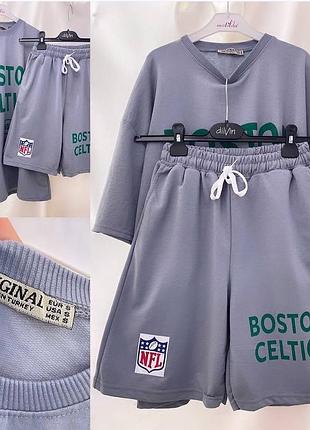 Класний костюм: футболка оверсайз та шорти бермуди🩶