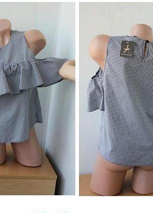 Блуза в клітинку, з рюшем atmosphere