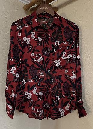 Рубашка в цветочный принт zara