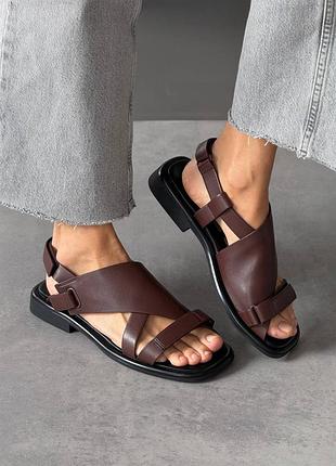 Босоніжки жіночі шоколадного кольору / коричневі босоніжки