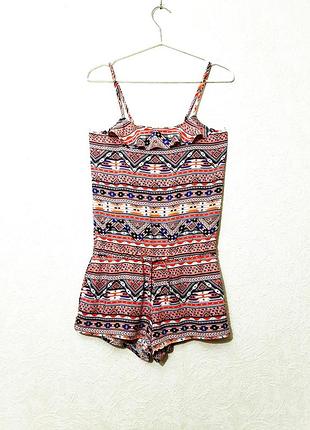 Літній комбінезон-шорти майка з шортами кольоровий рожевий-жовтий-білий-синій-чорний в смужку