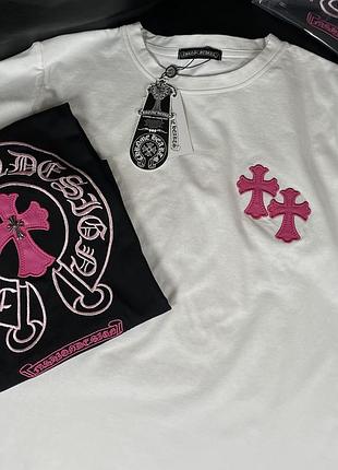 100% котон футболка chrome hearts з вишивкою6 фото