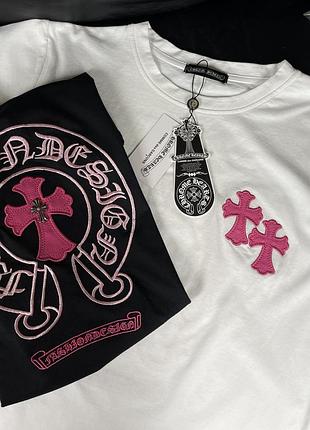 100% котон футболка chrome hearts з вишивкою7 фото