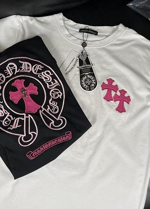100% котон футболка chrome hearts з вишивкою10 фото