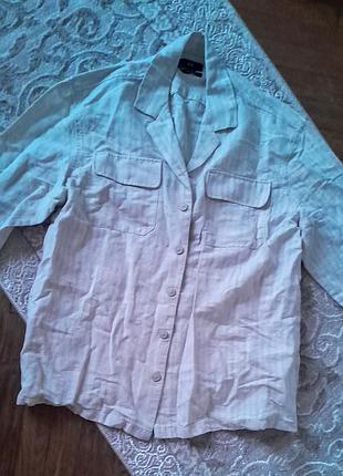 Рубашка, пиджак из натурального льна, унисекс, батал