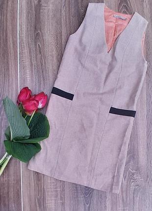 Шерстяное платье на короткий рукав, винтаж, франция