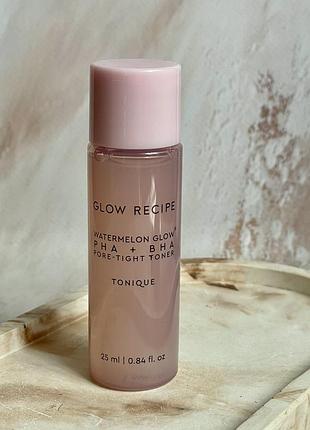 Тонік тонер для звуження пор glow recipe  watermelon glow pha + bha pore-tight toner