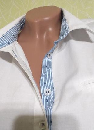 Рубашка, белая, классика, блузка, хлопок, италия, il lanificio2 фото