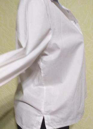 Рубашка, белая, классика, блузка, хлопок, италия, il lanificio3 фото