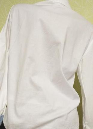 Рубашка, белая, классика, блузка, хлопок, италия, il lanificio5 фото