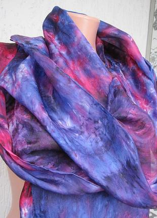 Шарф натуральный шелк ручной шов
