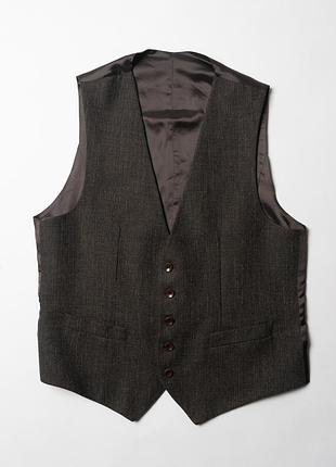 Paoloni tailored vest wool cotton linen blend [bmh016261]