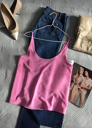 Нежная блуза в цвете светлой фуксии свободного кроя  размер 14