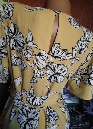 Желтое платье с цветочным принтом, с пояском от h&m8 фото