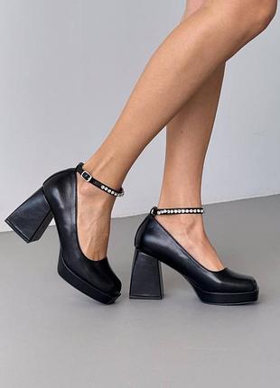 В наявності туфлі на зручному підборі еко шкіра чорні 36-40р