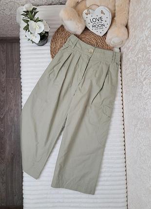 Летние широкие хлопковые брюки кюлоты на девочку zara 6-7 лет