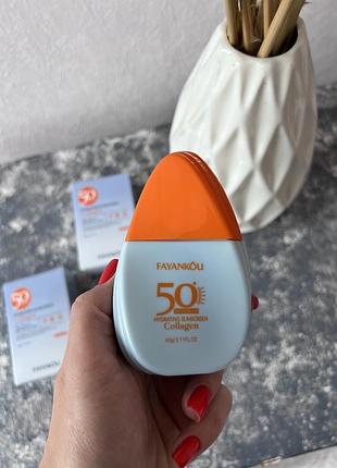 Сонцезахисний крем з колагеном fayankōu spf 50+, 60g