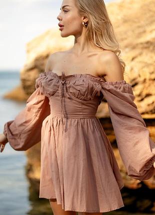 Платье из хлопка с рукавом